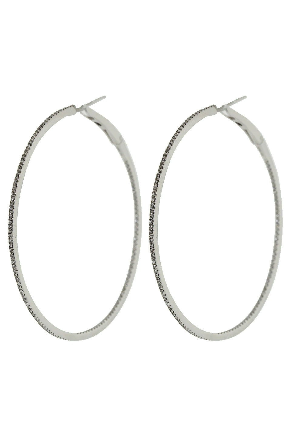 DANA REBECCA DESIGNS-DRD Pave Diamond Hoops-WHITE GOLD