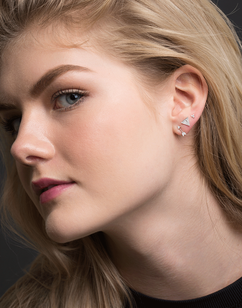 DANA REBECCA DESIGNS-Emily Sarah Triangle Diamond Studs-WHITE GOLD