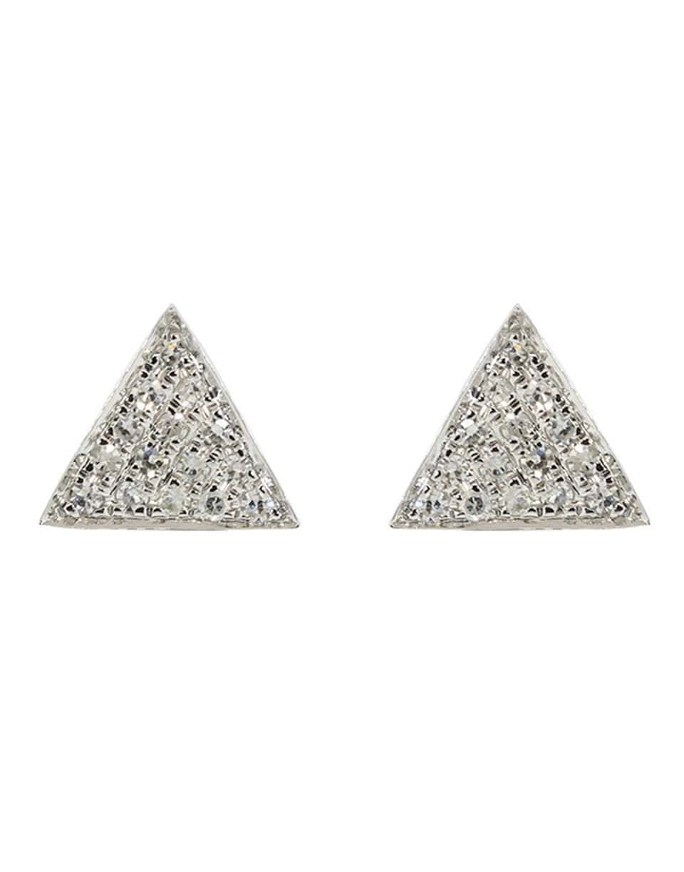 DANA REBECCA DESIGNS-Emily Sarah Triangle Diamond Studs-WHITE GOLD