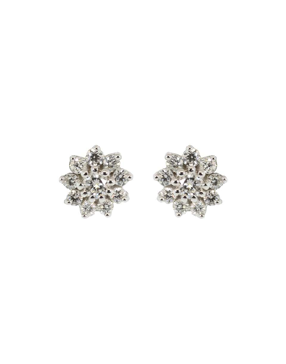 DANA REBECCA DESIGNS-Jennifer Pointed Flower Diamond Studs-WHITE GOLD