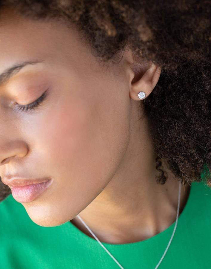 DANA REBECCA DESIGNS-Mini Lauren Joy Disc Studs-WHITE GOLD