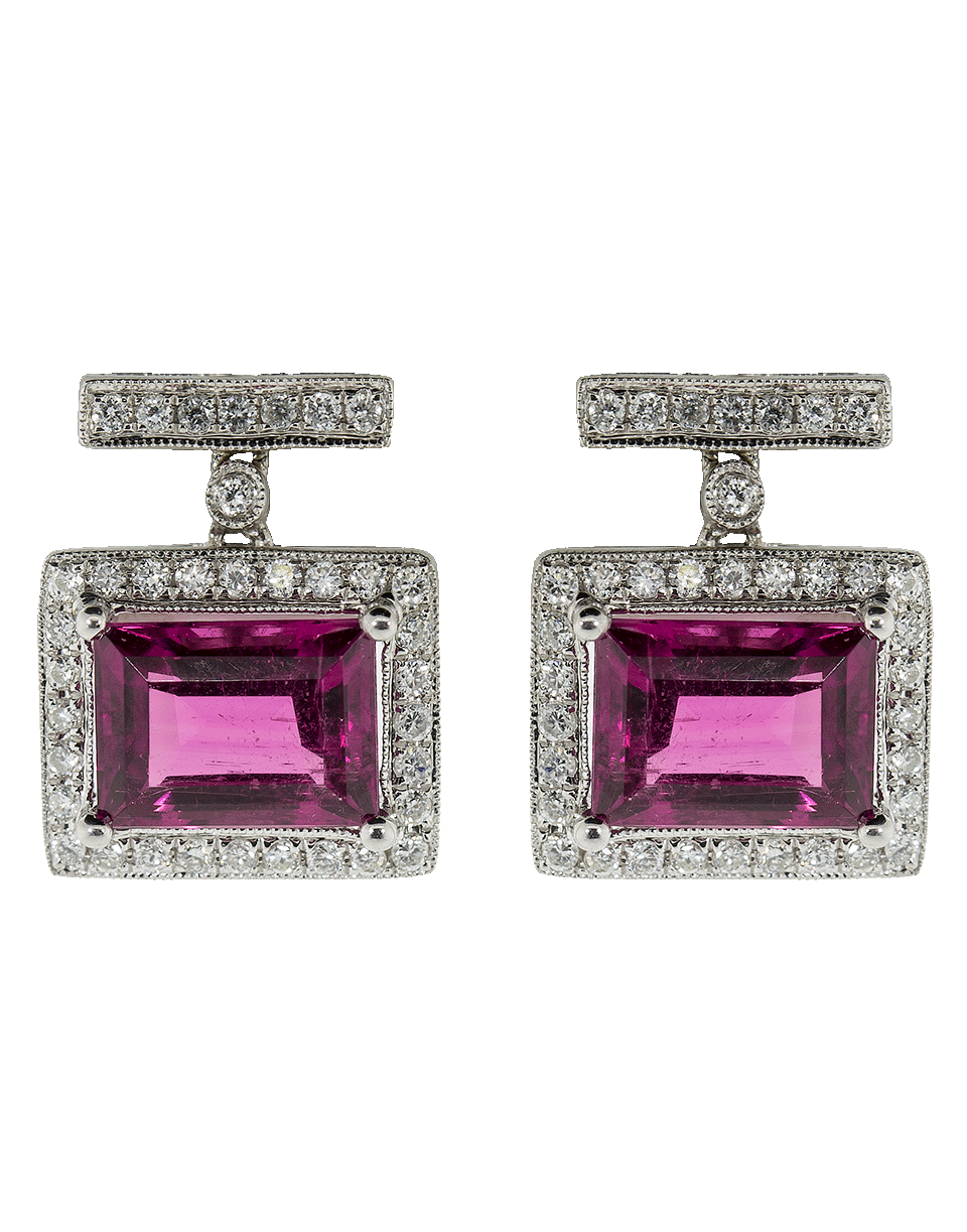 DANA REBECCA DESIGNS-Rubellite And Diamond Earrings-WHITE GOLD