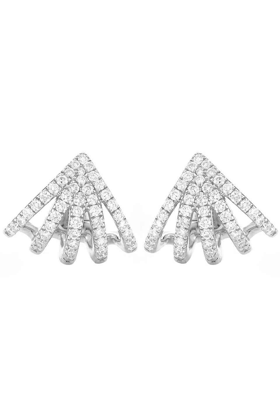 DANA REBECCA DESIGNS-Sarah Leah Diamond Five Burst Huggies-WHITE GOLD
