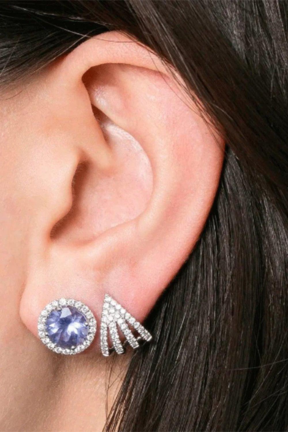 DANA REBECCA DESIGNS-Sarah Leah Diamond Huggies-WHITE GOLD