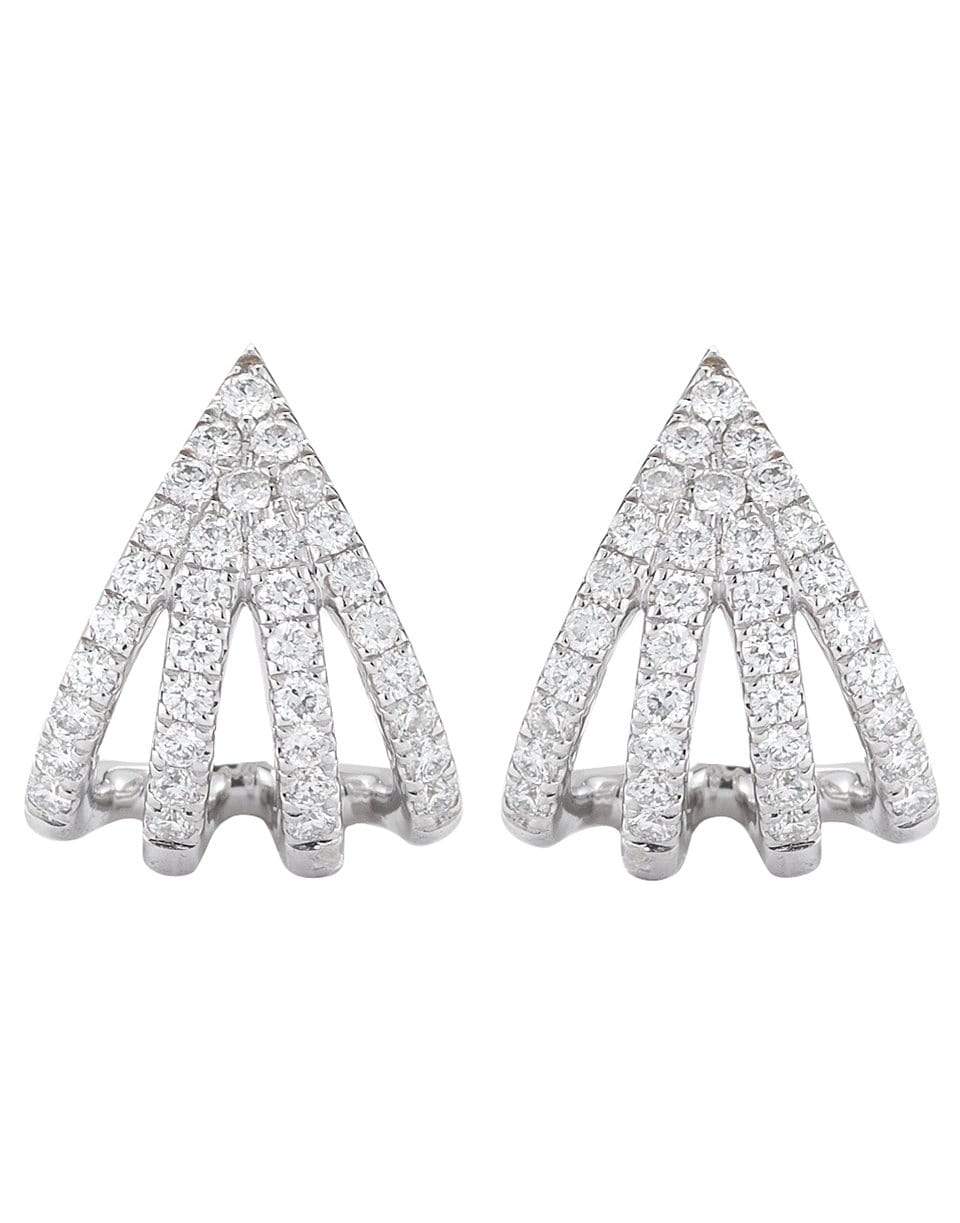 DANA REBECCA DESIGNS-Sarah Leah Four Burst Huggies-WHITE GOLD
