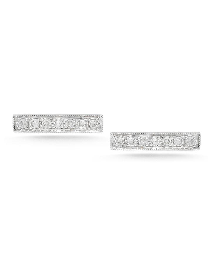 DANA REBECCA DESIGNS-Sylvie Rose Diamond Bar Earrings-WHITE GOLD