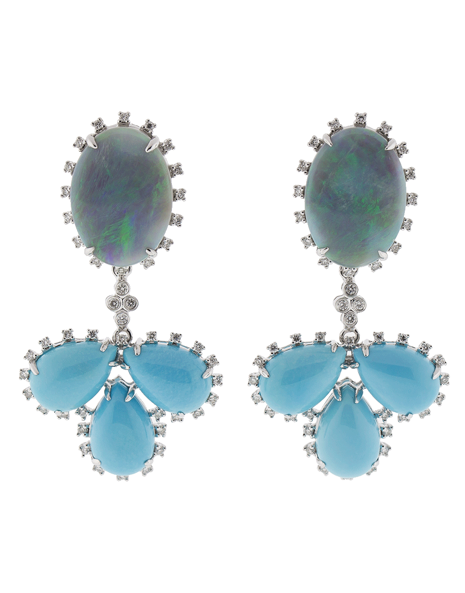DANA REBECCA DESIGNS-Turquoise & Opal Earrings Earrings-WHITE GOLD