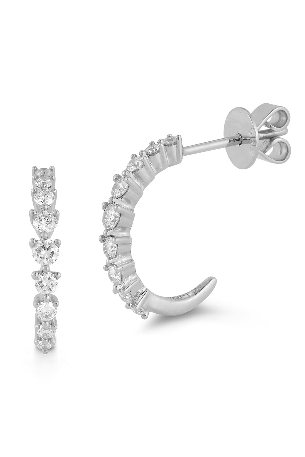 DANA REBECCA DESIGNS-Vivian Lilly Huggies - White Gold-WHITE GOLD