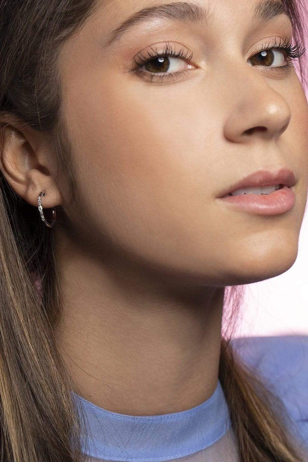 DANA REBECCA DESIGNS-White Gold Alexa Jordyn Marquise Diamond Hoops-WHITE GOLD
