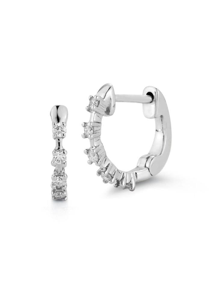 DANA REBECCA DESIGNS-White Gold Ava Bea Diamond Mini Huggies-WHITE GOLD
