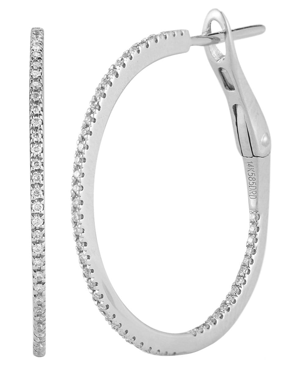 DANA REBECCA DESIGNS-White Gold DRD Medium Diamond Hoops-WHITE GOLD