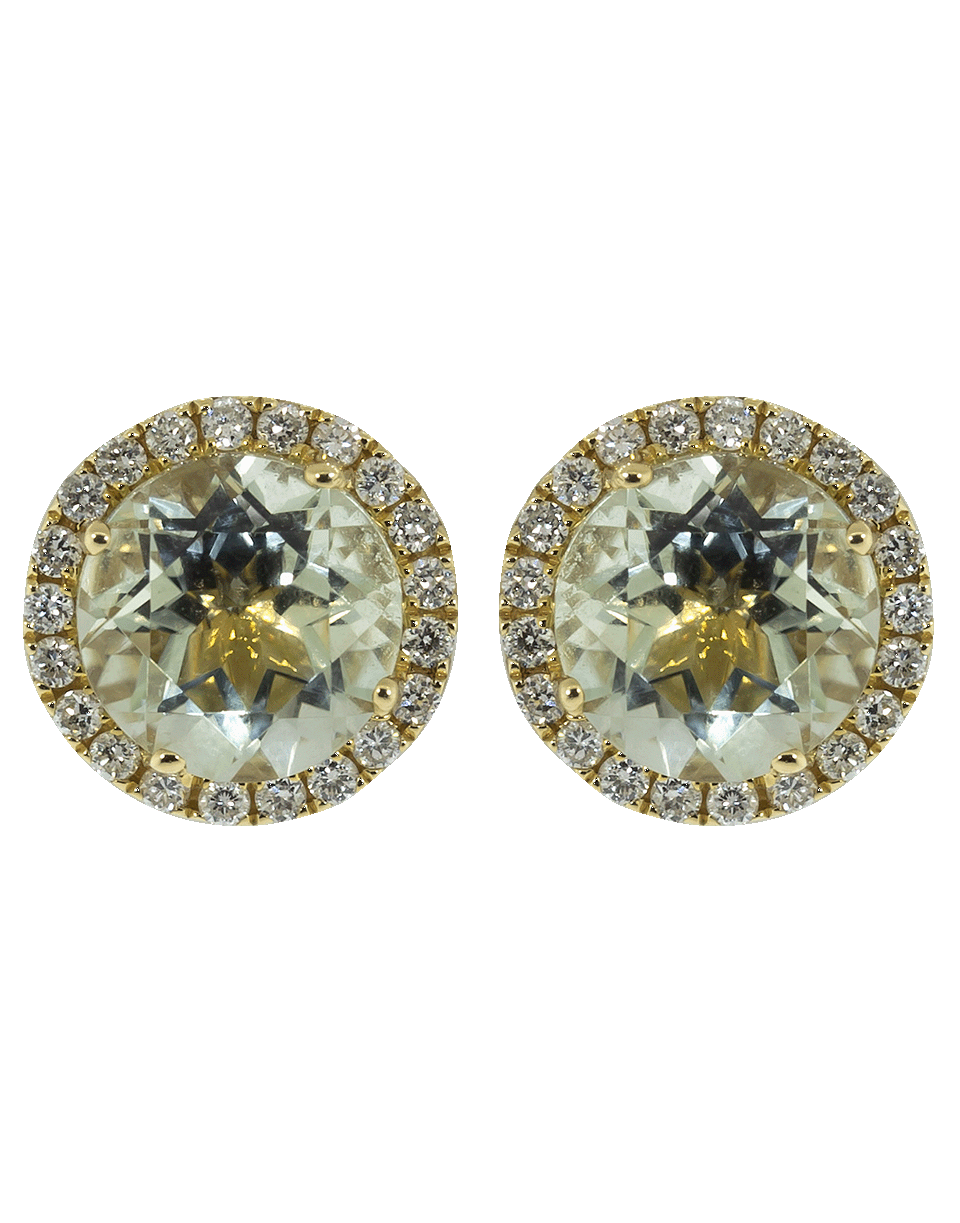 DANA REBECCA DESIGNS-Anna Beth Green Quartz Diamond Studs-YELLOW GOLD