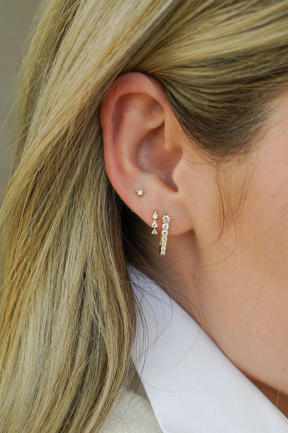 DANA REBECCA DESIGNS-Ava Bea Graduating U Hoop Earrings-YELLOW GOLD