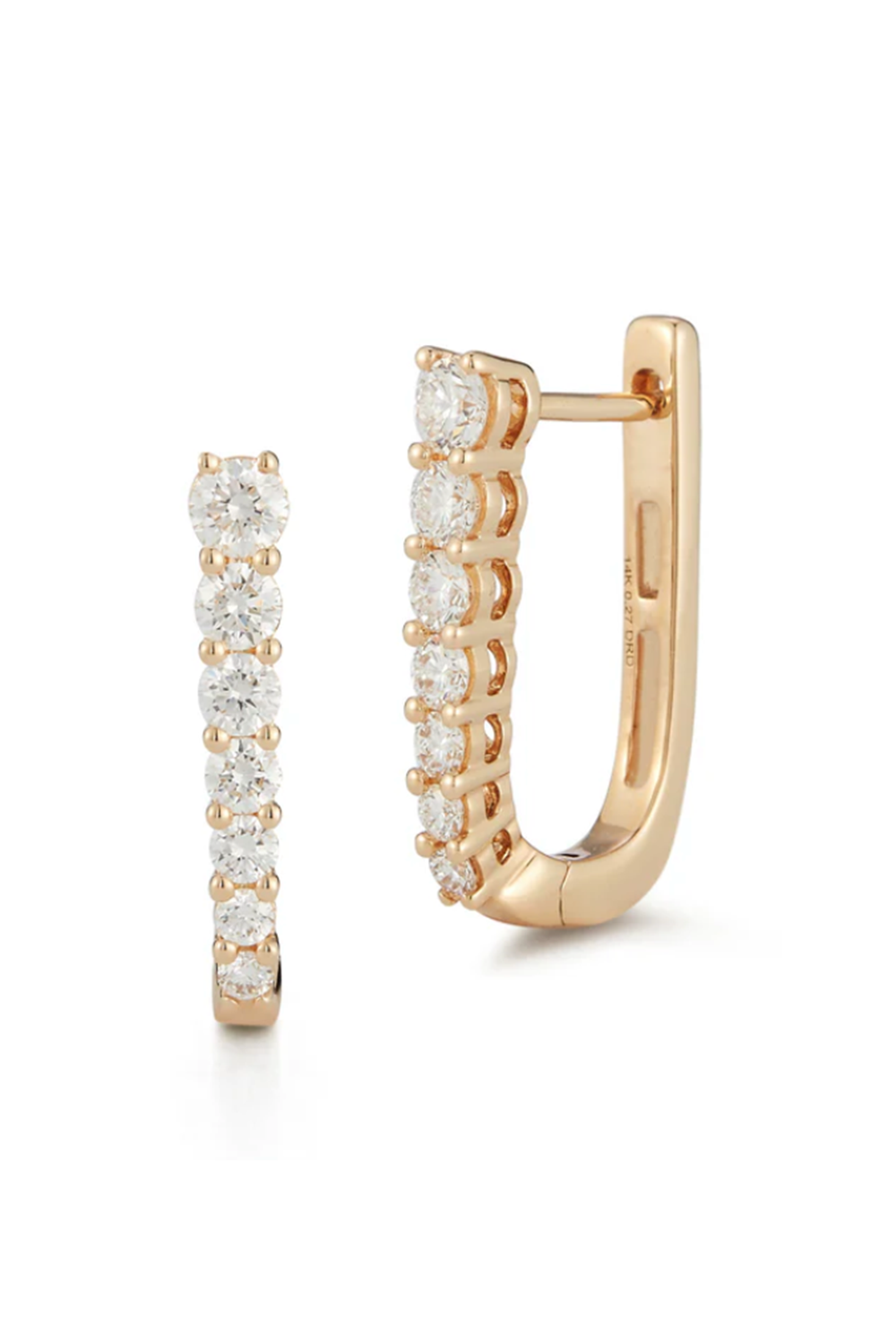 DANA REBECCA DESIGNS-Ava Bea Graduating U Hoop Earrings-YELLOW GOLD
