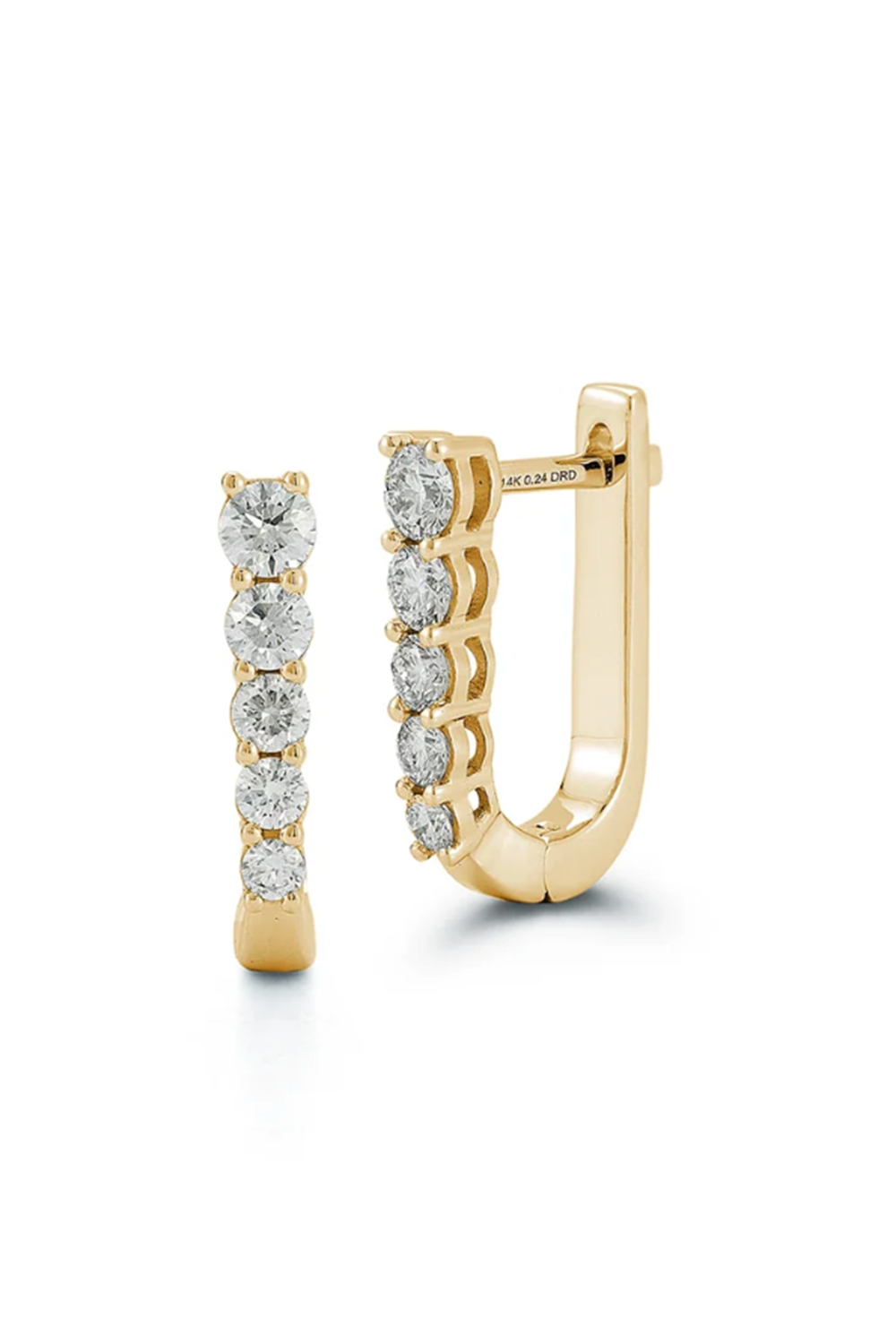 DANA REBECCA DESIGNS-Ava Bea Medium Graduating U Hoop Earrings-YELLOW GOLD