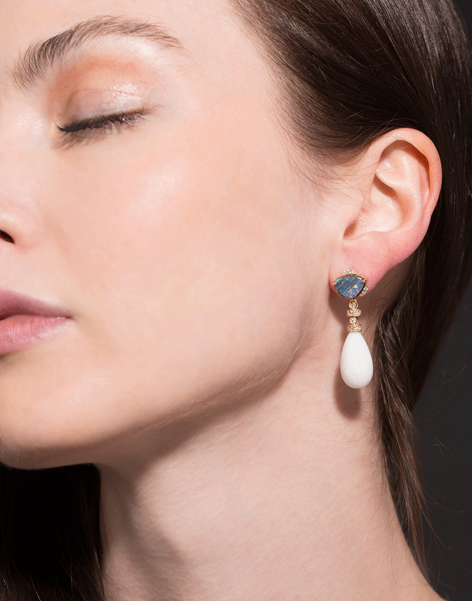 DANA REBECCA DESIGNS-Boulder Opal Earrings-YELLOW GOLD