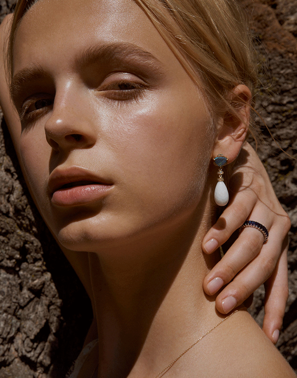 DANA REBECCA DESIGNS-Boulder Opal Earrings-YELLOW GOLD