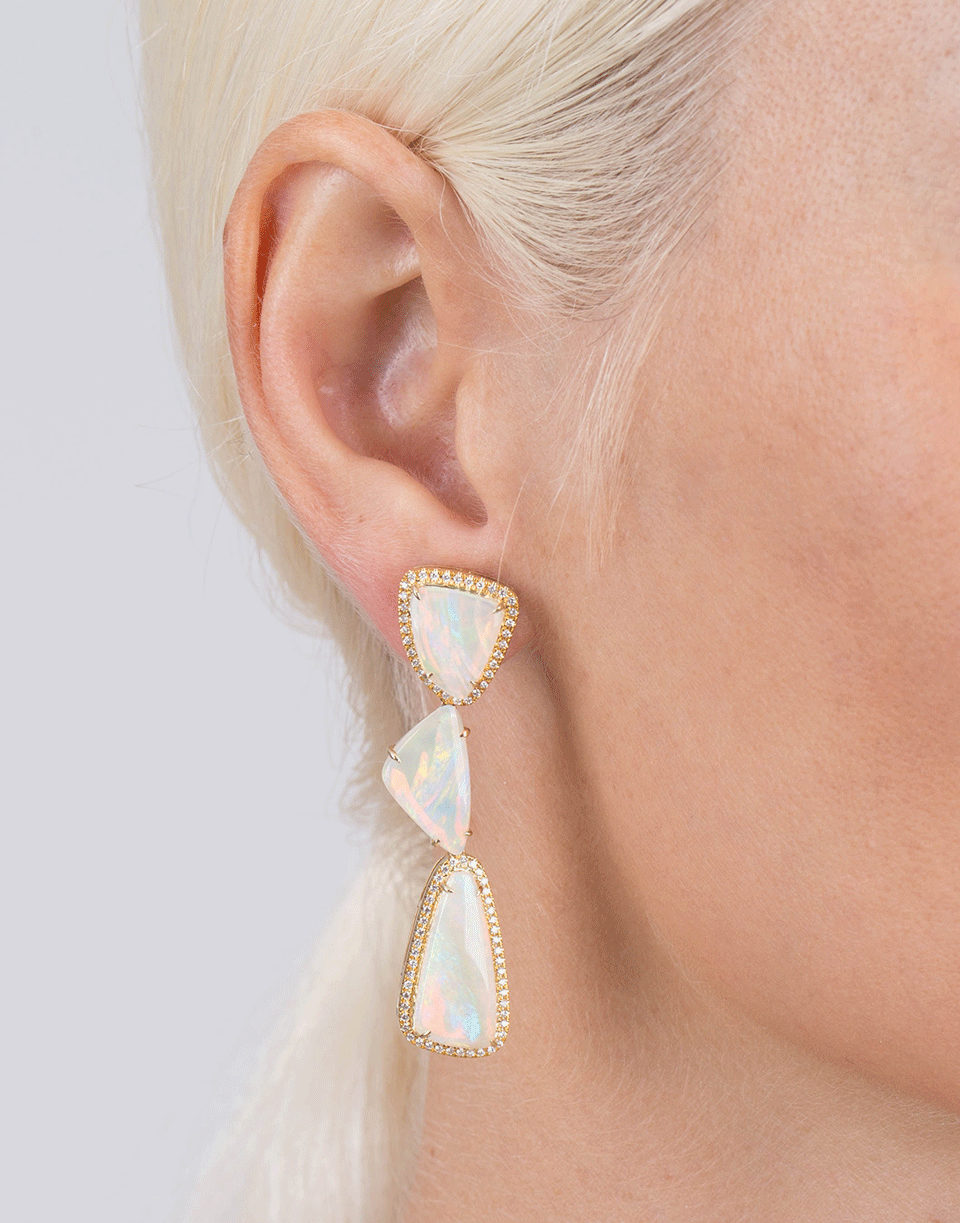 DANA REBECCA DESIGNS-Courtney Lauren Opal And Diamond Earrings-YELLOW GOLD