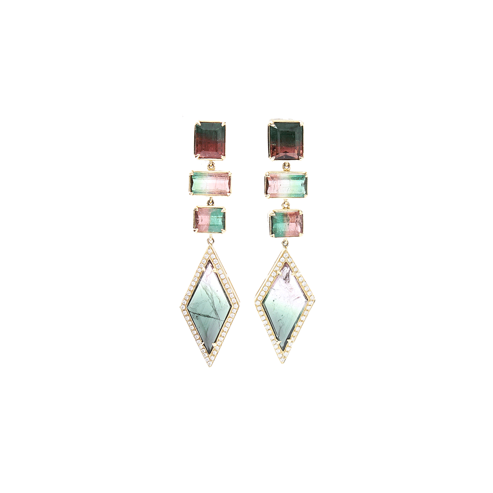 DANA REBECCA DESIGNS-Courtney Lauren Tourmaline Earrings-YELLOW GOLD