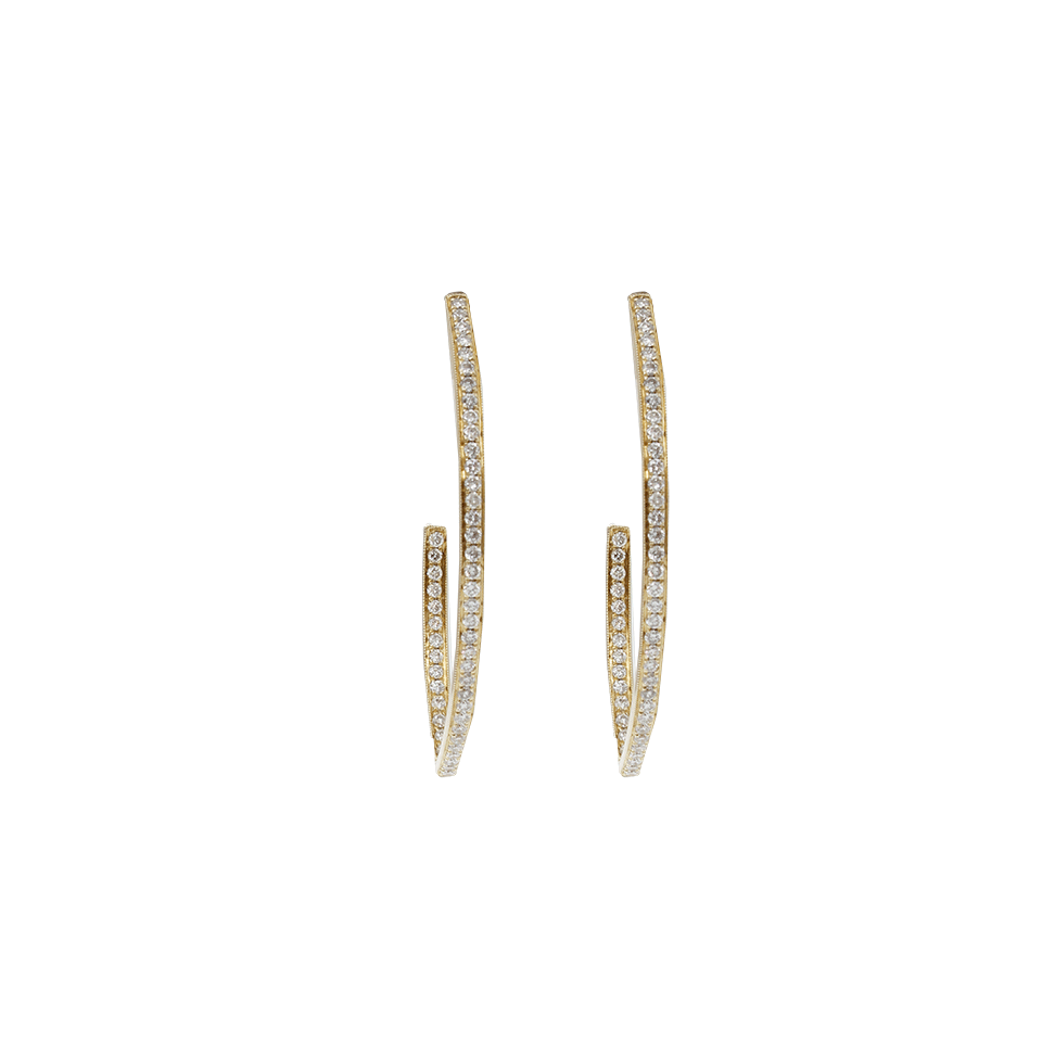 DANA REBECCA DESIGNS-Cynthia Rose Diamond Pave Angled Hoops-YELLOW GOLD