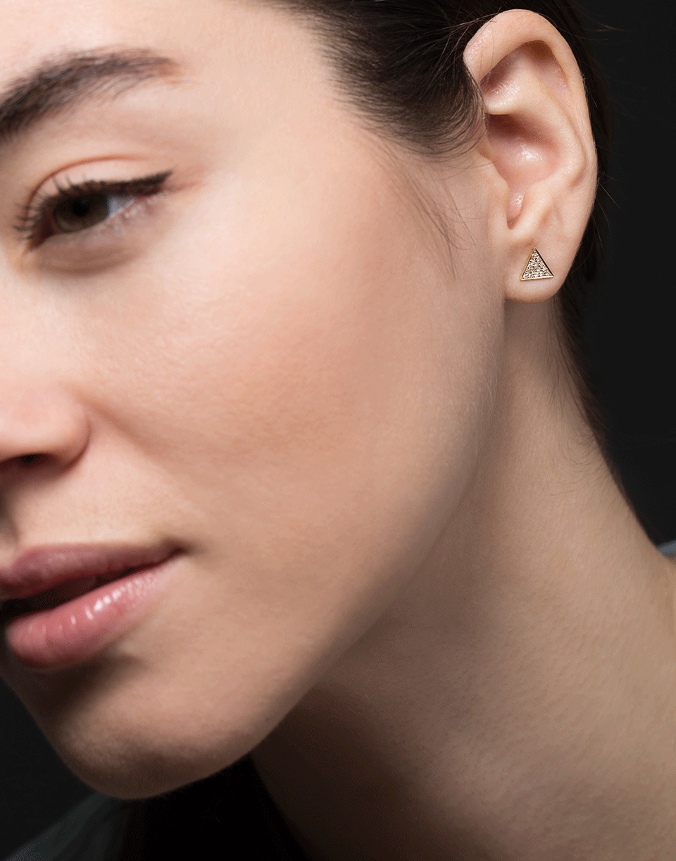 DANA REBECCA DESIGNS-Emily Sarah Triangle Diamond Studs-YELLOW GOLD
