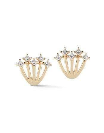 DANA REBECCA DESIGNS-Millie Ryan 5 Burst Huggies - Yellow Gold-YELLOW GOLD