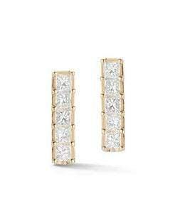 DANA REBECCA DESIGNS-Millie Ryan Princess Cut Studs - Yellow Gold-YELLOW GOLD