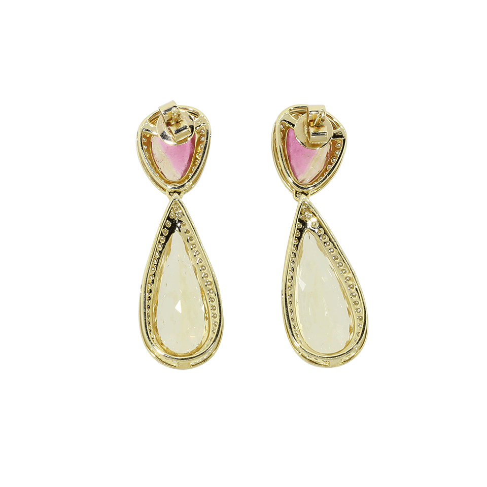 DANA REBECCA DESIGNS-One Of A Kind Tourmaline And Diamond Earrings-YELLOW GOLD