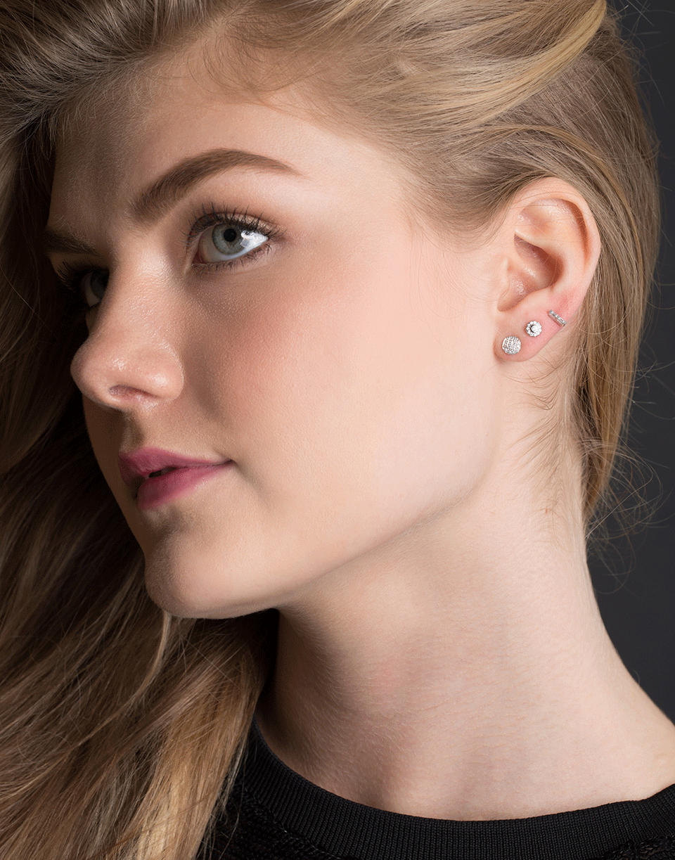 DANA REBECCA DESIGNS-Sadie Pearl Double Baguette Studs-YELLOW GOLD