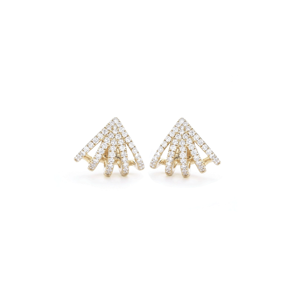 DANA REBECCA DESIGNS-Sarah Leah Diamond Huggies-YELLOW GOLD
