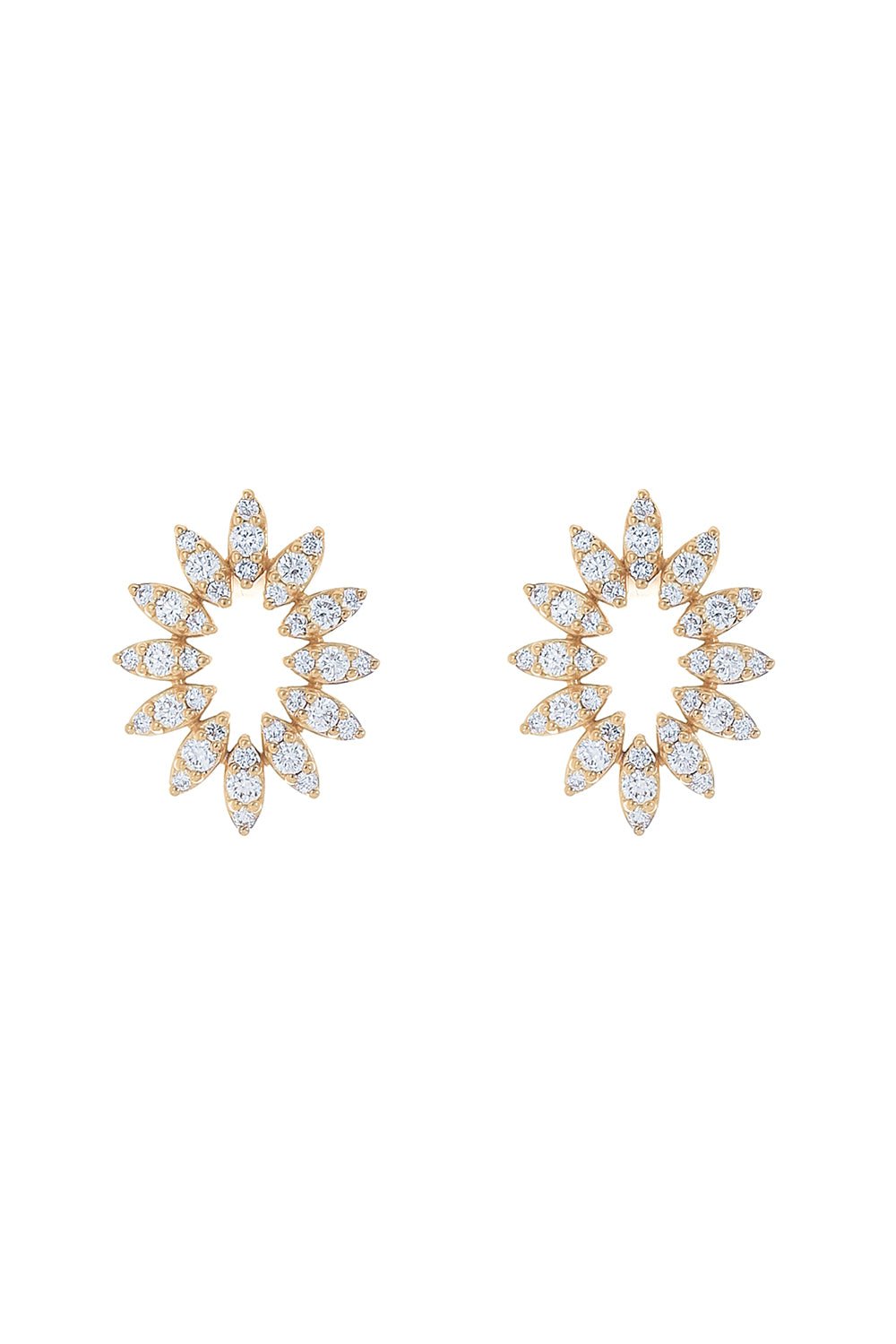 DANA REBECCA DESIGNS-Sophia Ryan Flower Stud Earrings-YELLOW GOLD