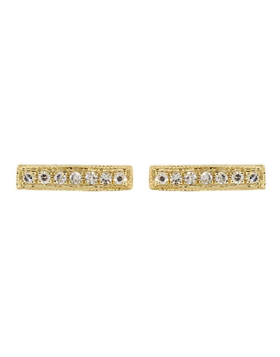 DANA REBECCA DESIGNS-Sylvie Rose Diamond Bar Studs-YELLOW GOLD