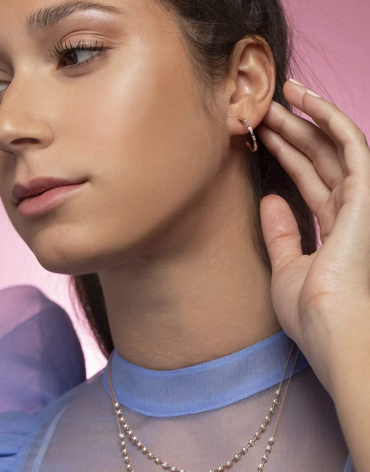 DANA REBECCA DESIGNS-Yellow Gold Alexa Jordyn Marquise Diamond Hoops-YELLOW GOLD