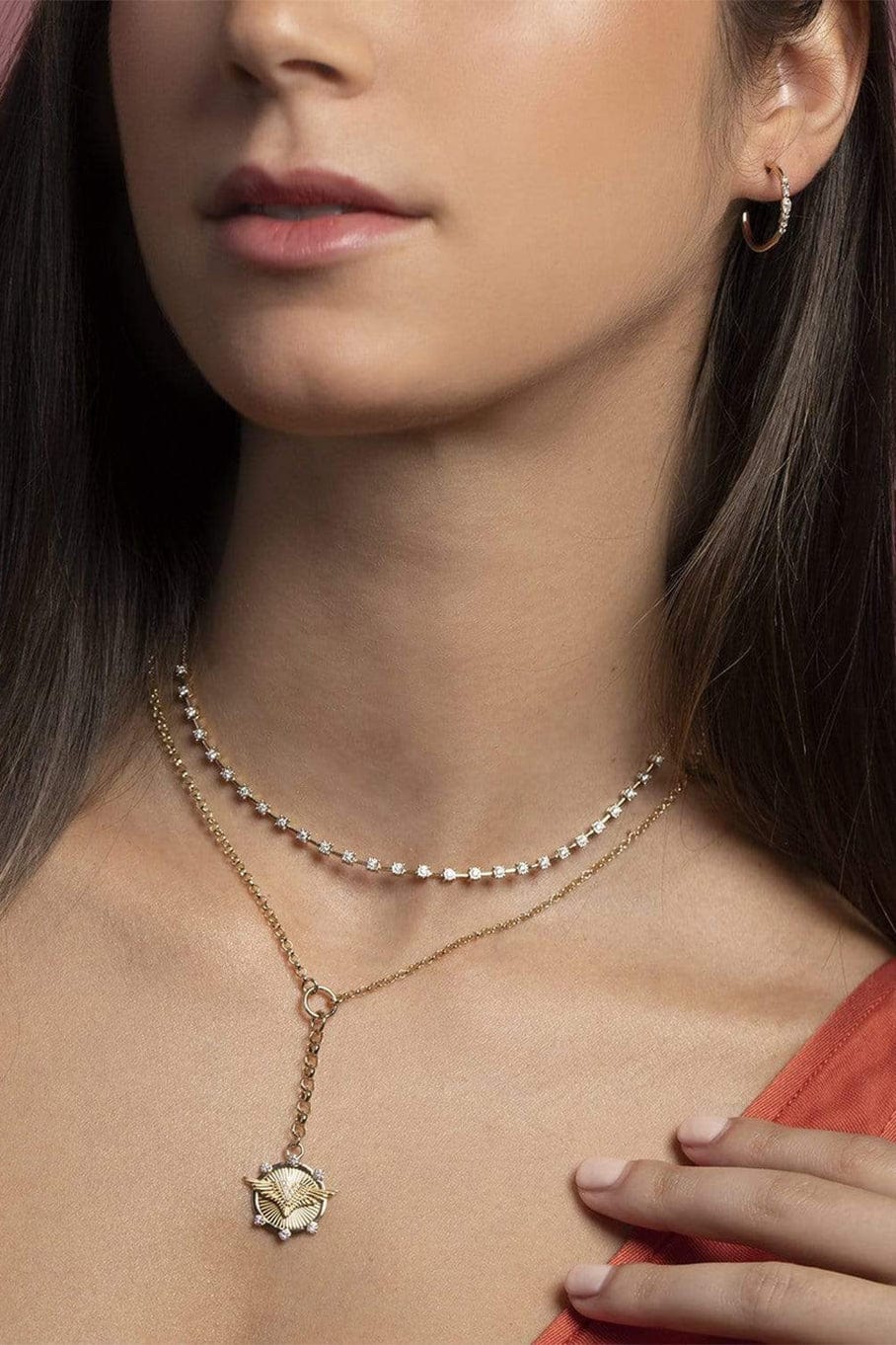 DANA REBECCA DESIGNS-Rose Gold Ava Bea Interval Diamond Necklace-