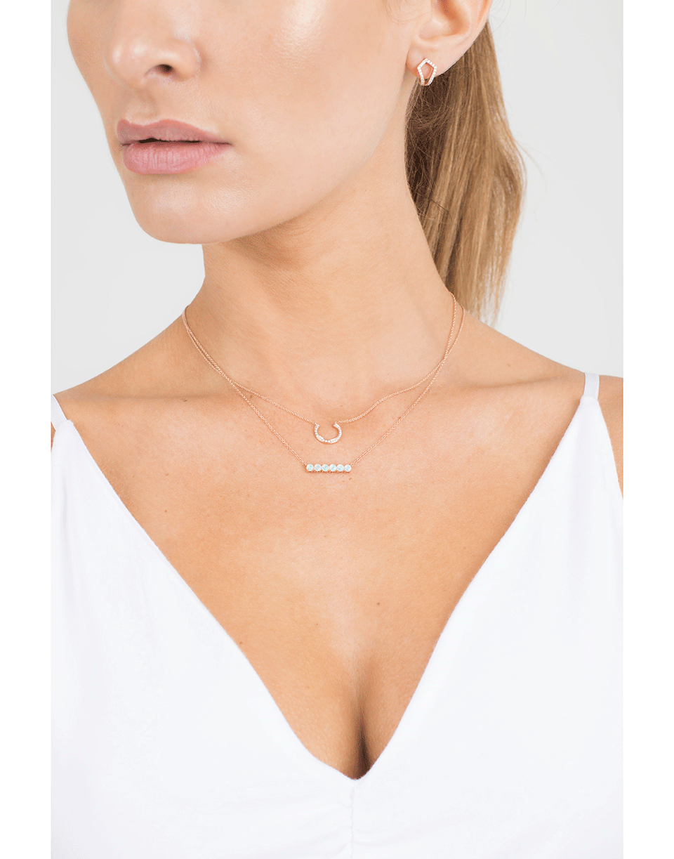 DANA REBECCA DESIGNS-Diamond Horseshoe Necklace-ROSE GOLD