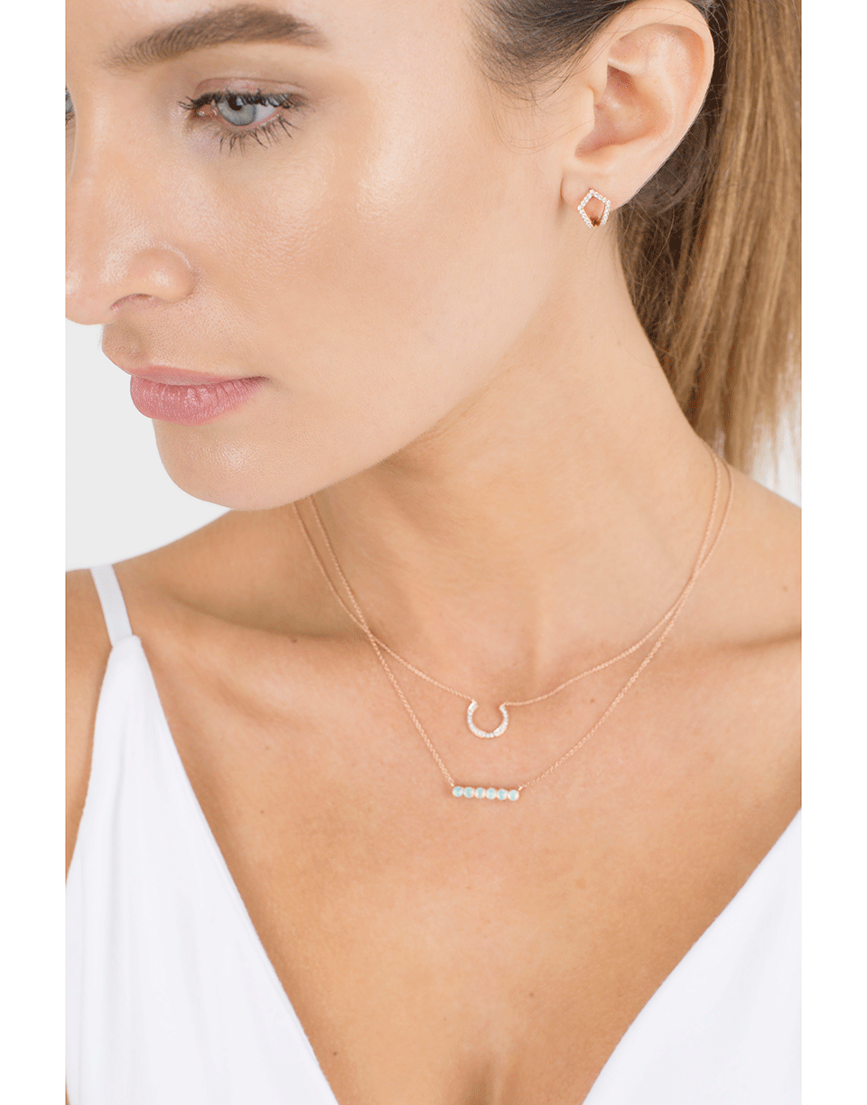 DANA REBECCA DESIGNS-Diamond Horseshoe Necklace-ROSE GOLD