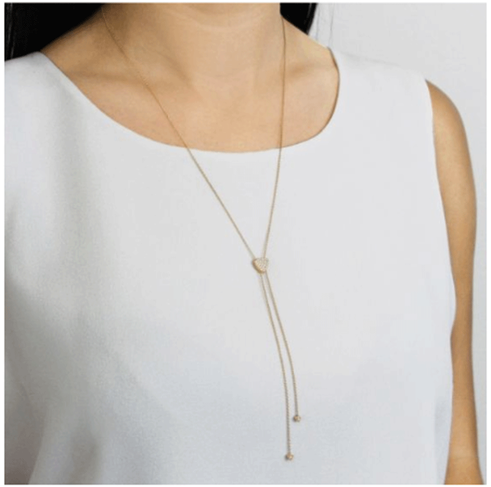 DANA REBECCA DESIGNS-Emily Sarah Diamond Pave Sliding Lariat-ROSE GOLD