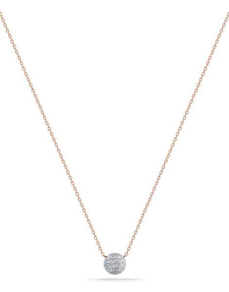 DANA REBECCA DESIGNS-Lauren Joy Mini Diamond Disc Rose Gold Necklace-ROSE GOLD