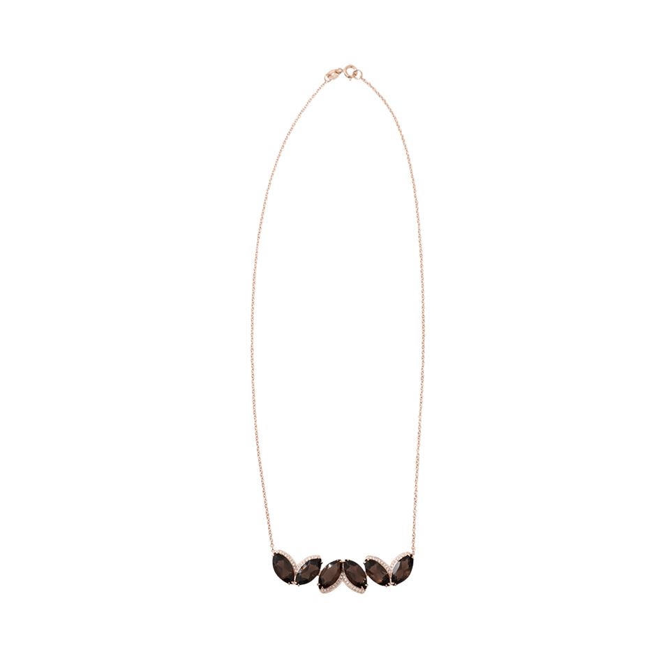 DANA REBECCA DESIGNS-Lindsay Allison Smoky Quartz Necklace-ROSE GOLD