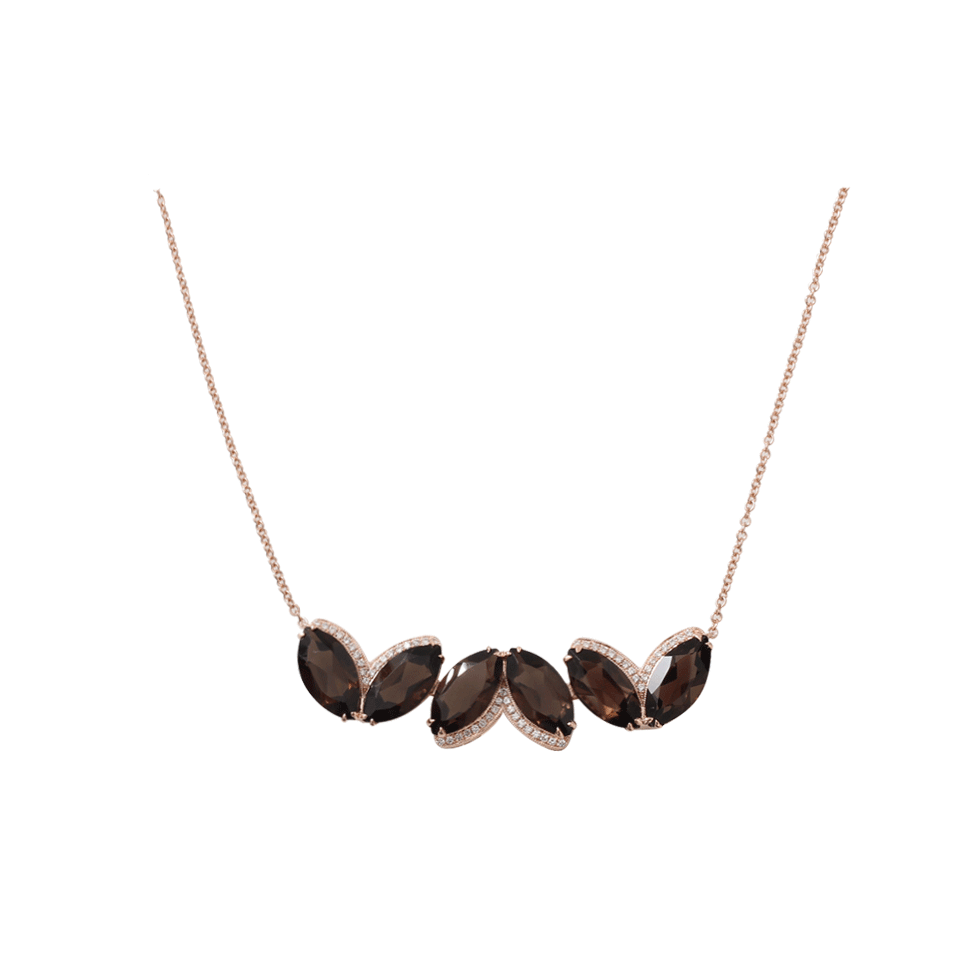 DANA REBECCA DESIGNS-Lindsay Allison Smoky Quartz Necklace-ROSE GOLD