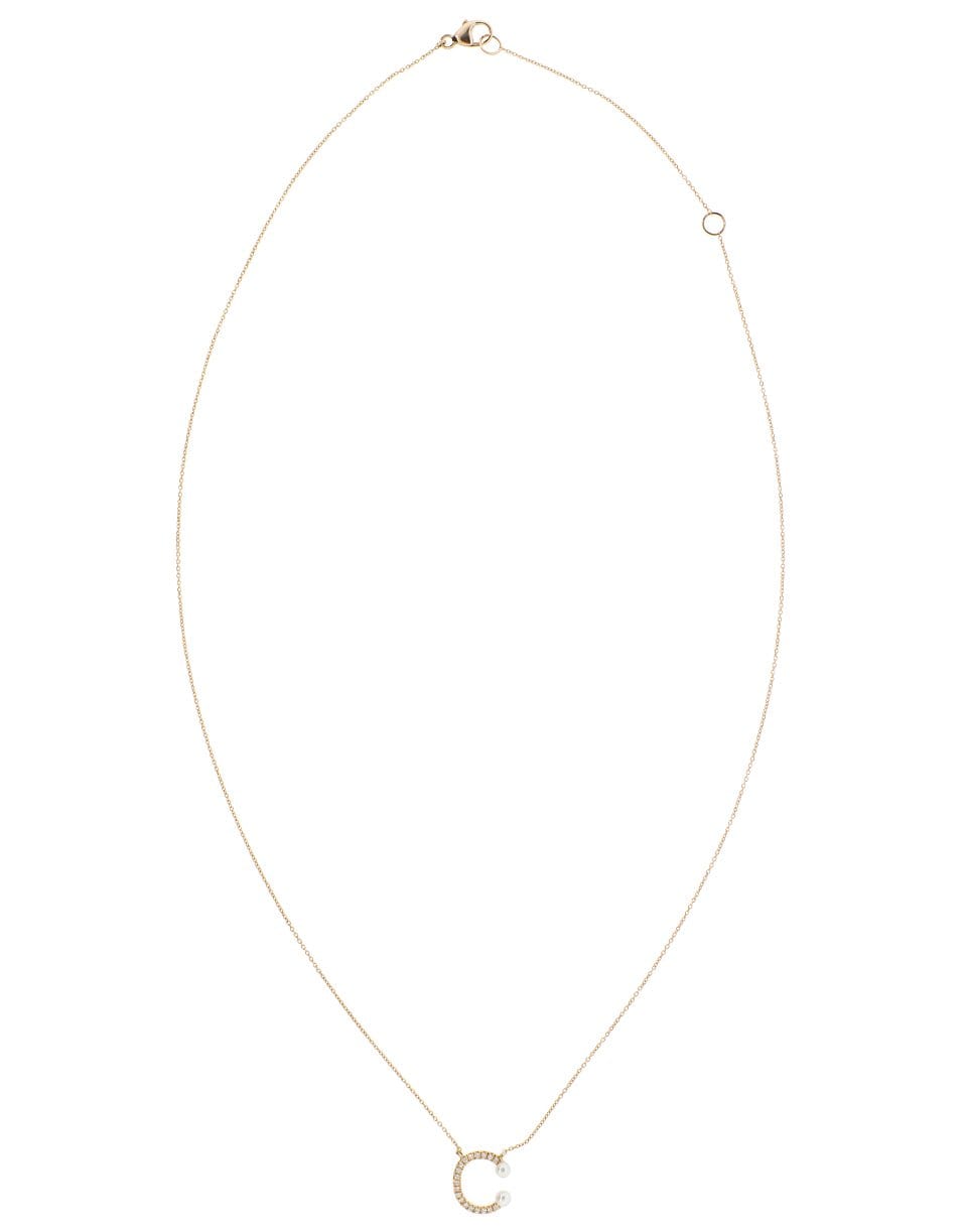 DANA REBECCA DESIGNS-Pearl Ivy Initial C Necklace-ROSE GOLD