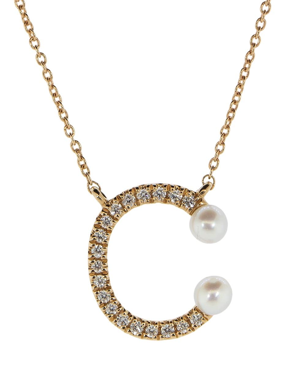 DANA REBECCA DESIGNS-Pearl Ivy Initial C Necklace-ROSE GOLD
