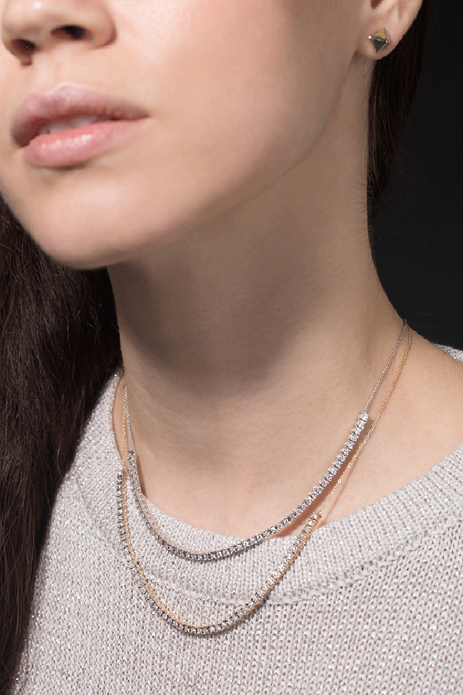 DANA REBECCA DESIGNS-Rose Gold Ava Bea Diamond Tennis Necklace-ROSE GOLD