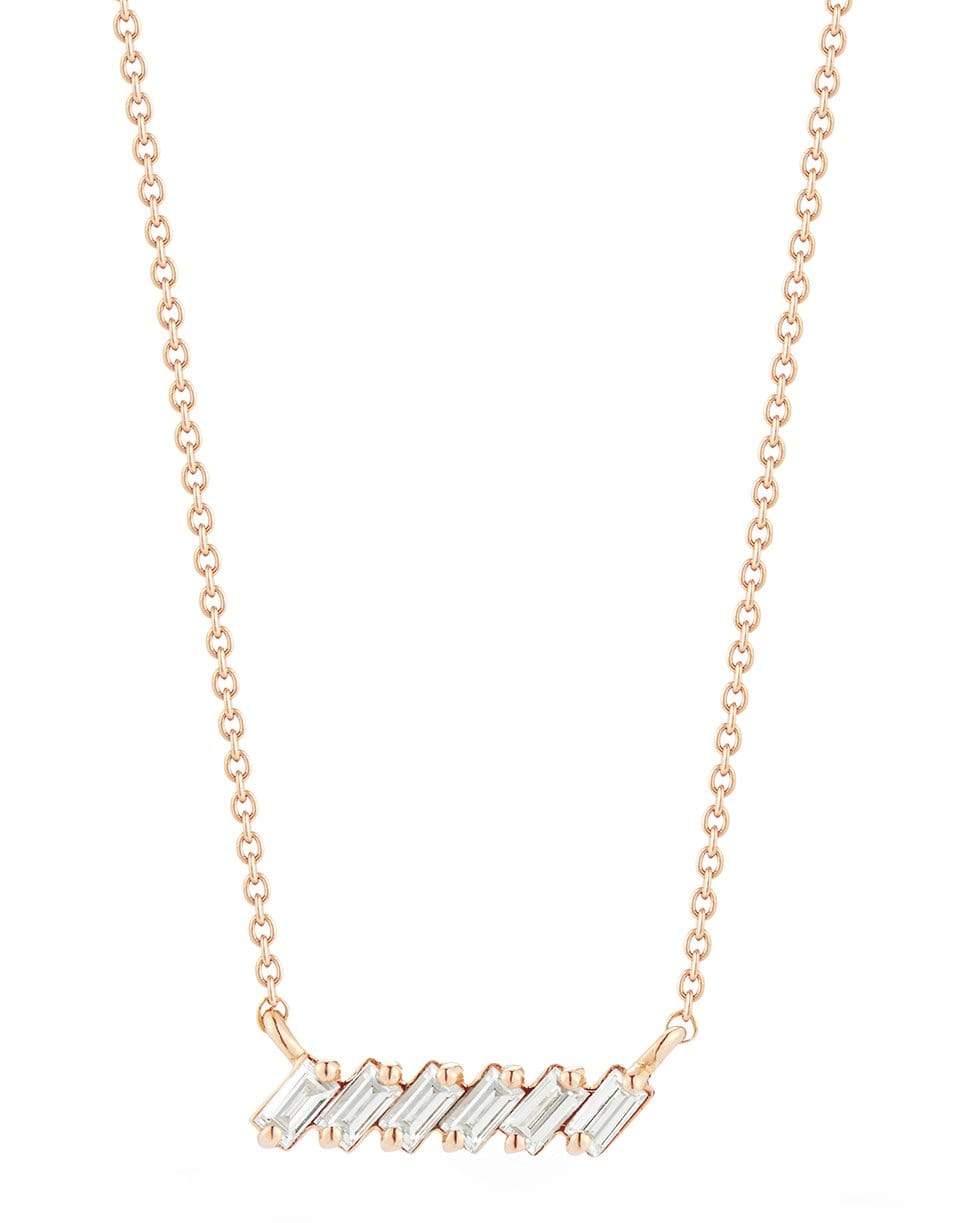 DANA REBECCA DESIGNS-Sadie Pearl Slope Bar Necklace - Rose Gold-ROSE GOLD