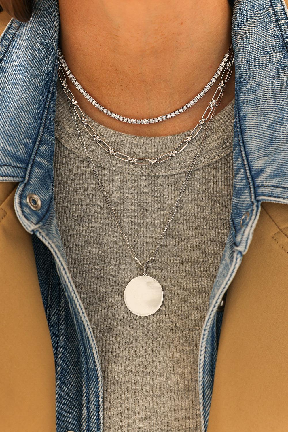 Poppy Rae Link Station Necklace-WHITE GOLD-16/18-JEWELRYFINE JEWELNECKLACE O-DANA REBECCA DESIGNS