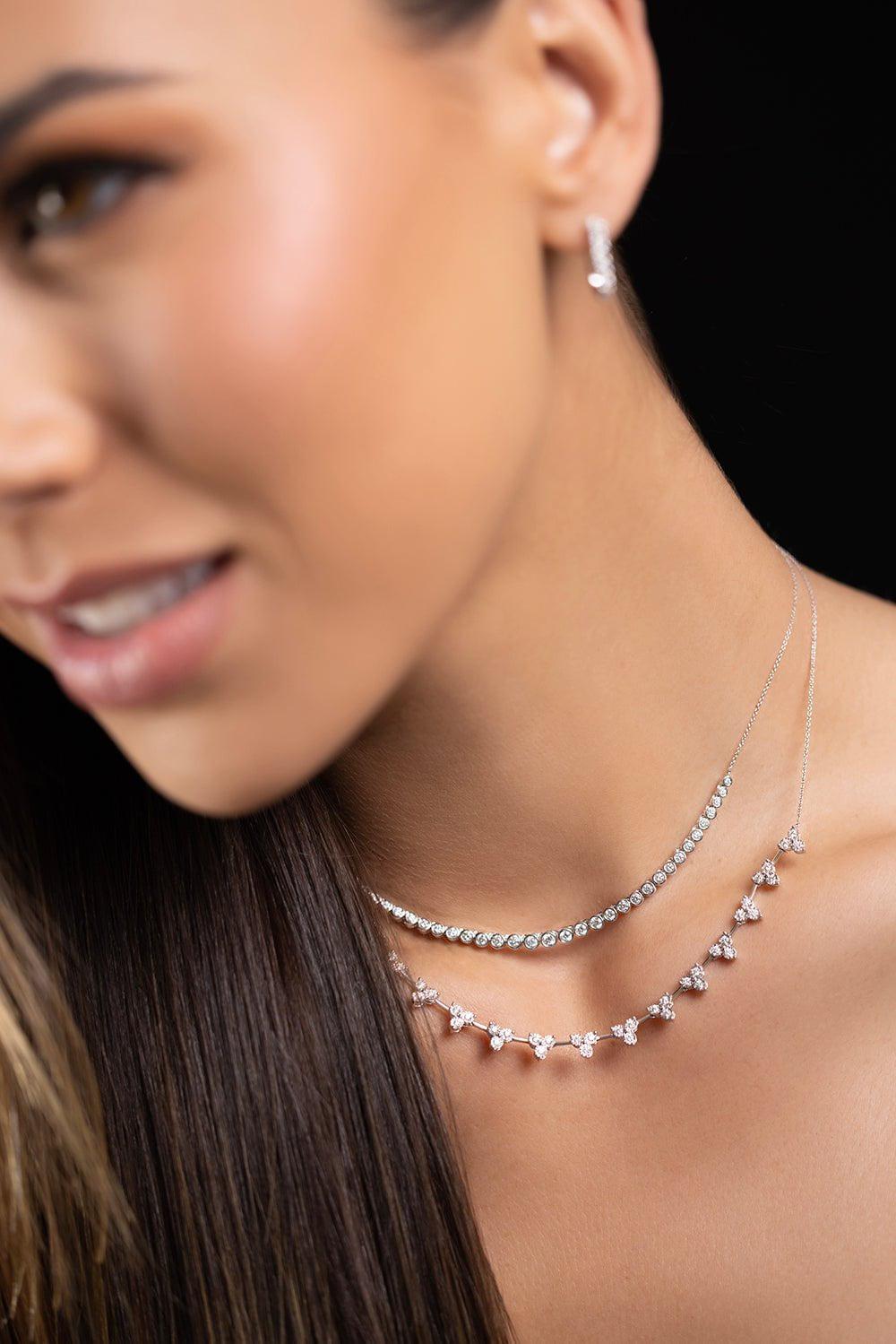 DANA REBECCA DESIGNS-Ava Bea Tennis Necklace-WHITE GOLD