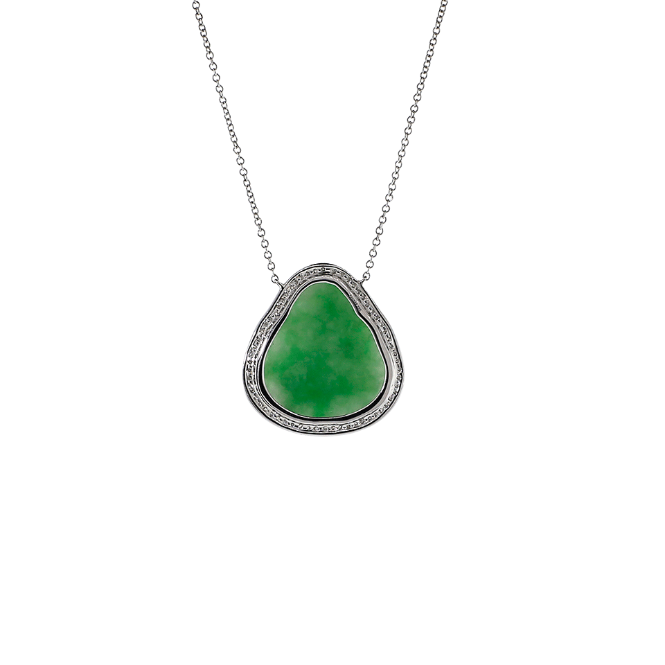 DANA REBECCA DESIGNS-Carved Buddha Diamond Necklace-WHITE GOLD