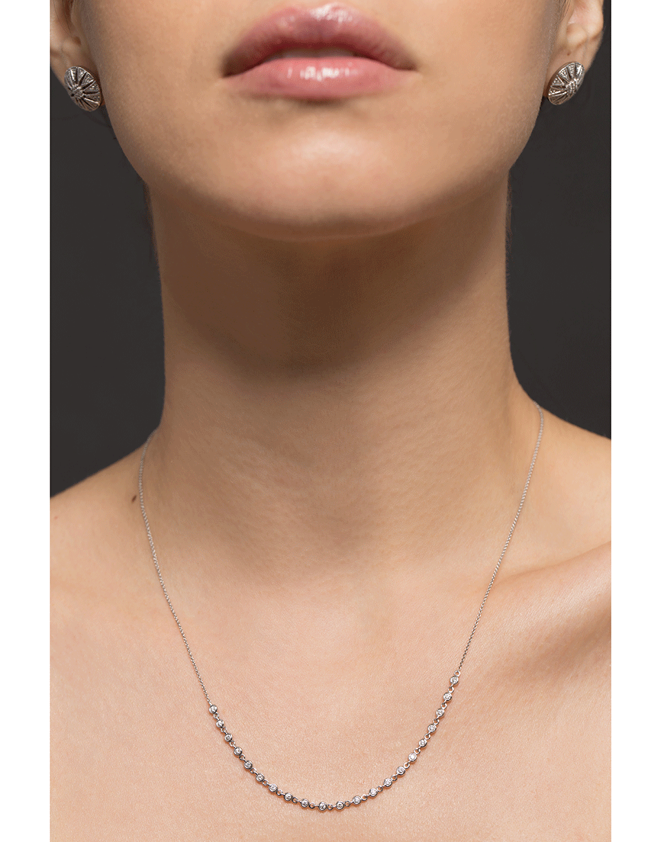 DANA REBECCA DESIGNS-Lulu Jack Diamond Station Necklace-WHITE GOLD