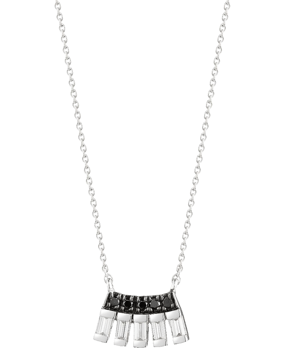 DANA REBECCA DESIGNS-Sadie Pearl Baguette Necklace-WHITE GOLD