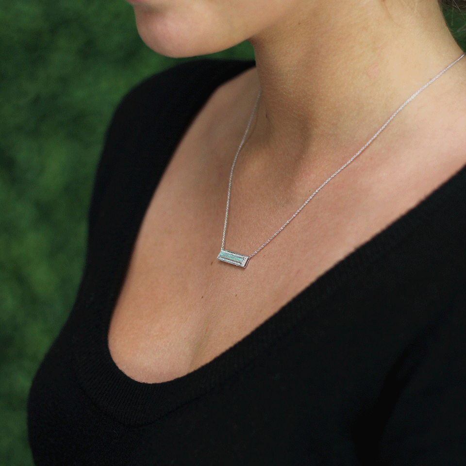 DANA REBECCA DESIGNS-Sylvie Rose Opal Bar Necklace-WHITE GOLD